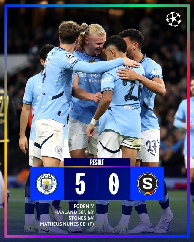 开云体育APP-【欧冠】曼城5比0布拉格斯巴达，哈兰德梅开二度